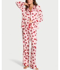 Піжама Glazed Satin Long Pajama Set Cherries