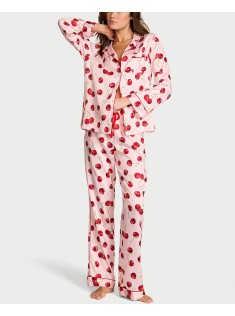Пижама Glazed Satin Long Pajama Set Cherries