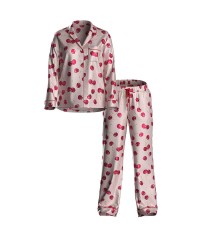Піжама Glazed Satin Long Pajama Set Cherries