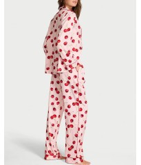 Піжама Glazed Satin Long Pajama Set Cherries