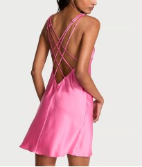 Пеньюар Scattered Shine Strap Satin Strappy-Back Slip Pink