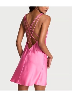 Пеньюар Scattered Shine Strap Satin Strappy-Back Slip Pink