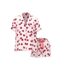 Піжама Signature Satin Short Pajama Set Cherries