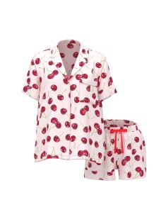 Піжама Signature Satin Short Pajama Set Cherries