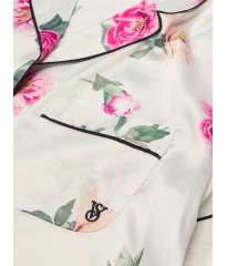  Піжама Glazed Satin Short Pajama Set Peony Floral