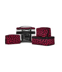 Косметичка Victoria's Secret  4-Piece Makeup Bag Set Black Grounded Heart