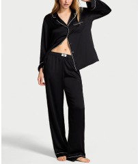 Піжама Glazed Satin Shine Long Pajama Set Black