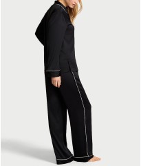Піжама Glazed Satin Shine Long Pajama Set Black