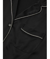 Піжама Glazed Satin Shine Long Pajama Set Black