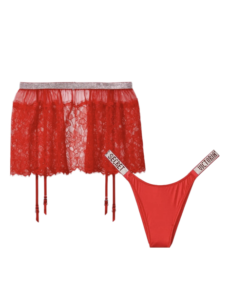 Набір трусики та пояс Shine Strap Garter Belt Set