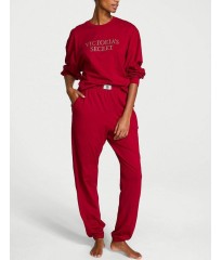 Піжама 100% Cotton Shine Long Pajama Set Red Lacquer Bling Patch