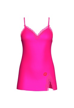 Пеньюар Tease Satin Lace-Trim Mini Slip Dress Enchanted Pink