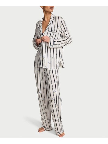 Піжама SoSoft Modal Long Pajama Set Coconut White Floral Stripes