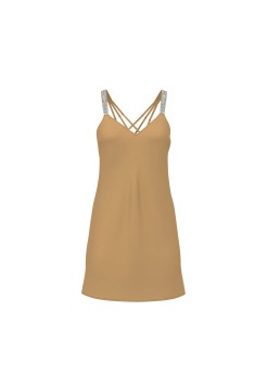 Пеньюар Gradient Shine Strap Satin Slip Dress Palomino Gold