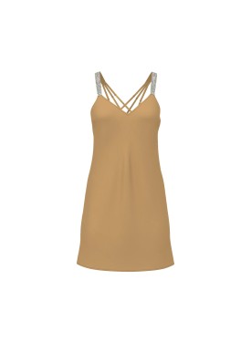 Пеньюар Gradient Shine Strap Satin Slip Dress Palomino Gold