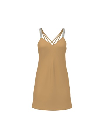Пеньюар Gradient Shine Strap Satin Slip Dress Palomino Gold