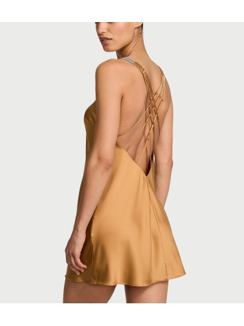 Пеньюар Gradient Shine Strap Satin Slip Dress Palomino Gold