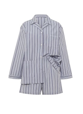 Пижама Heritage Cotton Long-Sleeve Short Pajama Set Bue