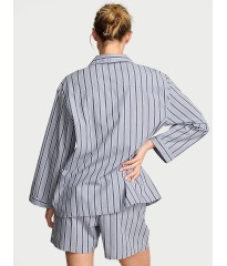 Піжама Heritage Cotton Long-Sleeve Short Pajama Set Bue