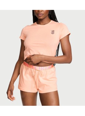 Пижама 100% Cotton Short Pajama Set Pink Gin