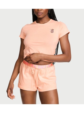 Пижама 100% Cotton Short Pajama Set Pink Gin