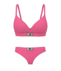 Комплект Shine Patch Lightly Lined Wireless Bra Thong Rose Garden Pink