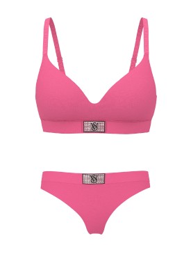 Комплект Shine Patch Lightly Lined Wireless Bra Thong Rose Garden Pink