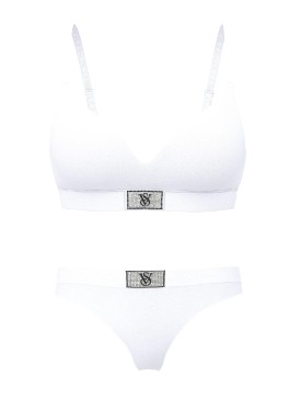  Комплект Shine Patch Lightly Lined Wireless Bra Thong White