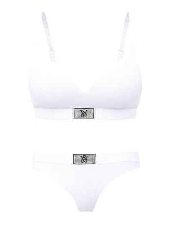  Комплект Shine Patch Lightly Lined Wireless Bra Thong White