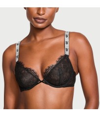 Бюстгальтер Shine Strap Unlined Low-Cut Lace Demi Bra Black