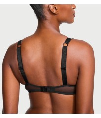 Бюстгальтер Shine Strap Unlined Low-Cut Lace Demi Bra Black