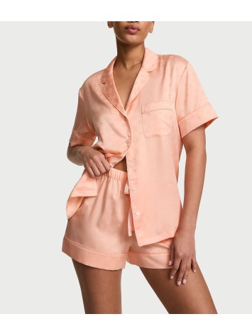 Піжама Signature Satin Short Pajama Set Pink Gin