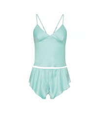 Піжама Satin Open-Back Cami & Shorts Set Canal Blue