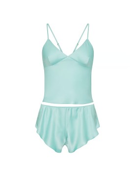 Пижама Satin Open-Back Cami & Shorts Set Canal Blue