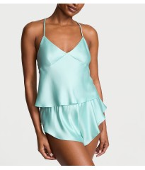 Піжама Satin Open-Back Cami & Shorts Set Canal Blue