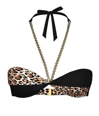 Купальник Archives Chains Halter Bandeau Top Brazilian Bikini Bottom Leopard
