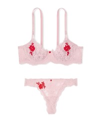 Комплект білизни Unlined Balcony Lace Bra Thong Chalk Rose Pink