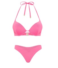 Купальник Bombshell Add-2-Cups Push-Up Top Cinched Thong Bikini Bottom Bombshell Pink