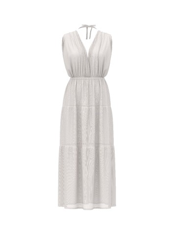 Сукня Beachwear Plunge Tiered Maxi Dress от Victoria's Secret цвета Coconut White
