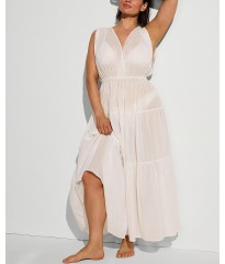 Сукня Beachwear Plunge Tiered Maxi Dress от Victoria's Secret цвета Coconut White