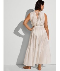Сукня Beachwear Plunge Tiered Maxi Dress от Victoria's Secret цвета Coconut White