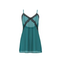 Пеньюар Satin Rose Lace-Trim Mini Slip Dress True Tea