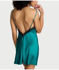 Пеньюар Satin Rose Lace-Trim Mini Slip Dress True Tea