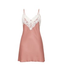 Пеньюар Satin Lace-Trim Short Slip Dress Antique Rose