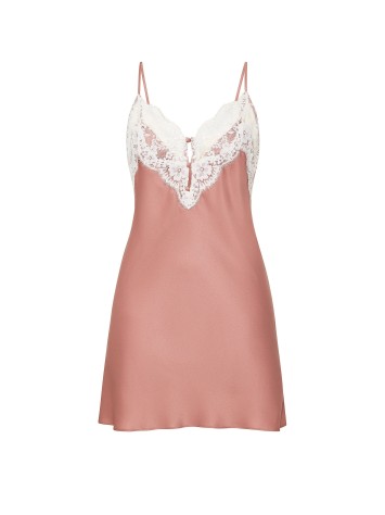 Пеньюар Satin Lace-Trim Short Slip Dress Antique Rose
