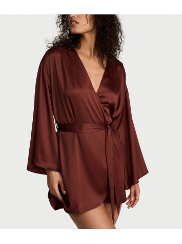 Халат Satin Short Robe Dark Chili