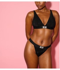 Бюстгальтер-бралетт Shine Cotton Wireless Plunge Bralette Black
