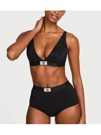 Бюстгальтер-бралетт Shine Cotton Wireless Plunge Bralette Black