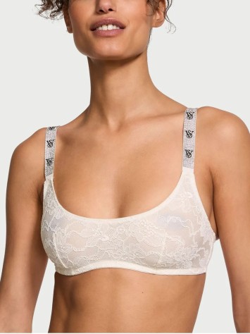 Бюстгальтер-топ Shine Strap Lace Bralette Coconut White Set