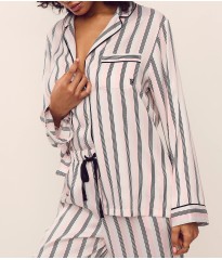 Піжама Signature Satin Long Pajama Set Angel Pink Stripes